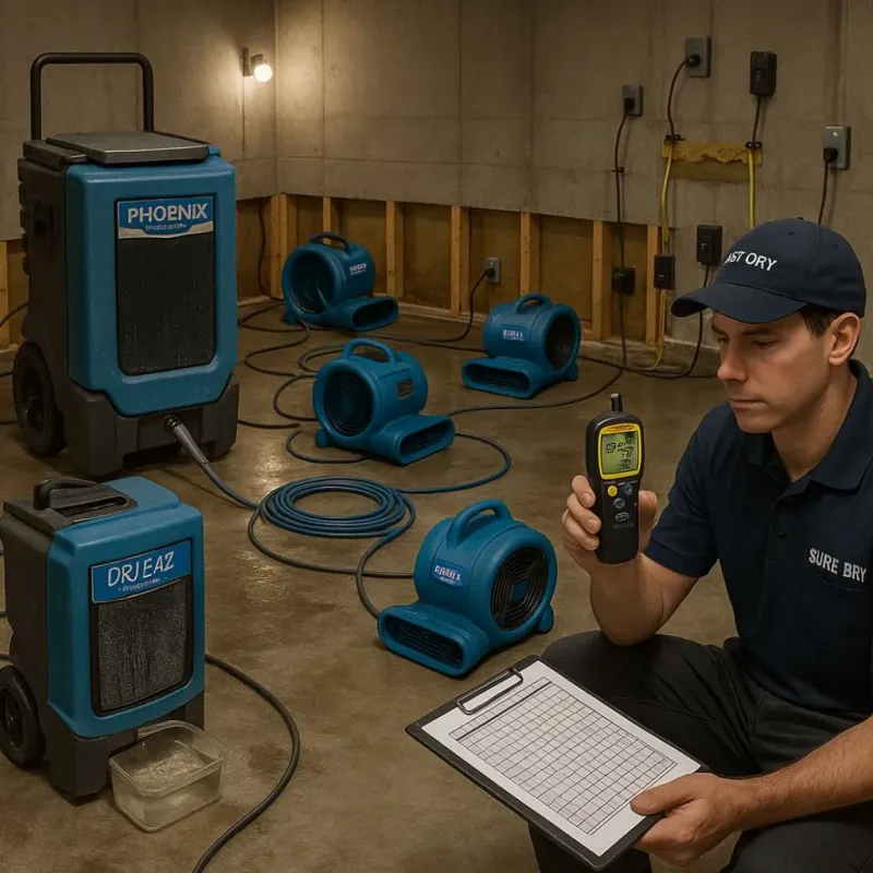 Structural Drying and Dehumidification process in Monterey, VA